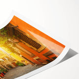 Extra large wall art featuring line art flowers with subtle hues, printed on rolled canvas.