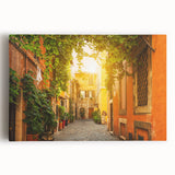 Black and white large wall art of Rome's cityscape on stretched canvas, ideal for kitchen or bedroom decor.