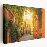 Large canvas wall art featuring a scenic view of Rome in muted earth tones, ideal for kitchen wall decor.