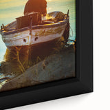 Extra large black wall art featuring a textured Sicilian landscape on framed canvas, ideal for living room decor.