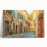 Tuscan landscape in black and white on stretched canvas, ideal for kitchen wall art.