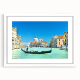Textured art depicting an abstract Venice scenery in muted earth tones on a framed white mat, ideal for bedroom art.