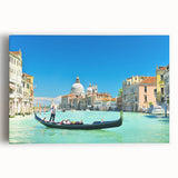 Black and white photo of Venice canals on stretched canvas, ideal for kitchen wall art or bedroom ambiance.