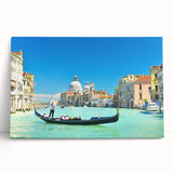 Black and white stretched canvas of Venice scenery, ideal for kitchen wall art.