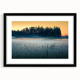 Abstract art print featuring textured, colorful strokes on an extra large canvas, framed in black.