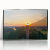 Framed acrylic print of a Lithuanian landscape in muted earth tones, ideal for modern art wall decor.