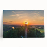 Black and white photograph of a European cityscape on large stretched canvas, suitable for kitchen wall art.