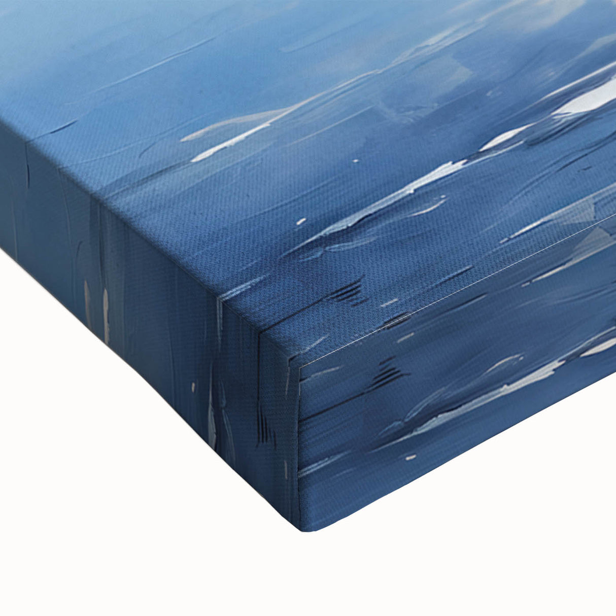 Black and white stretched canvas of a Mediterranean sea landscape, ideal for bedroom wall art.