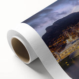 Art Deco poster of Monaco scenery on rolled canvas, featuring pastel colors, ideal for nursery wall art or dining room decor.
