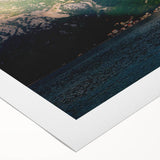 Art deco poster of Montenegro scenery in muted earth tones on rolled canvas, suitable for dining room wall art.