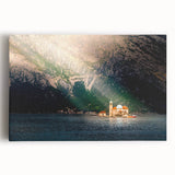 Black and white photograph of Montenegro scenery on stretched canvas, suitable as large kitchen wall art.