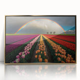 Art deco poster of a European scenery in the Netherlands with muted earth tones on a framed acrylic.