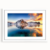 Textured abstract art print of a European scenery in muted earth tones on a framed mat, ideal for bedroom art.