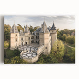 Black and white photograph of a European cityscape on stretched canvas, suitable as kitchen wall art or for a bedroom.