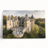 Black and white photograph of a European cityscape on a large stretched canvas, ideal for kitchen wall art.