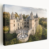 European cityscape on a large stretched canvas with muted earth tones, ideal for kitchen wall art.