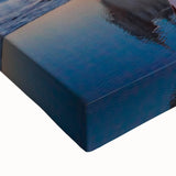 Black and white landscape art painting of Lisbon on stretched canvas, ideal for bedroom wall art.