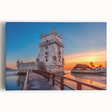Black and white stretched canvas of Lisbon scenery, ideal for kitchen wall art or bedroom ambiance.