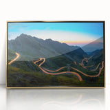 Art Deco poster of a European Romanian scenery in gold tones on framed acrylic, suitable for nursery wall art.