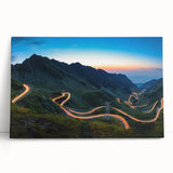 Black and white photograph of a European street scene on stretched canvas, ideal for kitchen wall art.