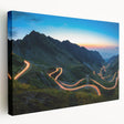 Large canvas art depicting a scenic European village in Romania, with muted earth tones, ideal for kitchen wall art.