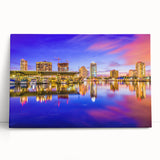 Black and white large art print of St. Petersburg scenery on stretched canvas, ideal for kitchen wall art.