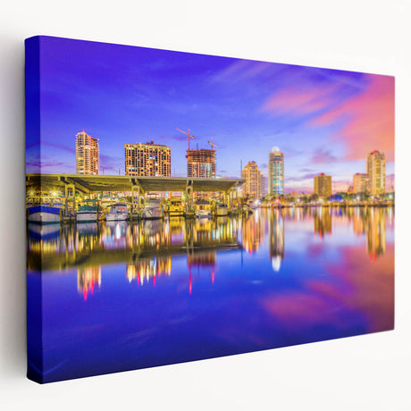 Large art of St. Petersburg scenery in muted watercolor tones on stretched canvas, ideal for kitchen wall decor.