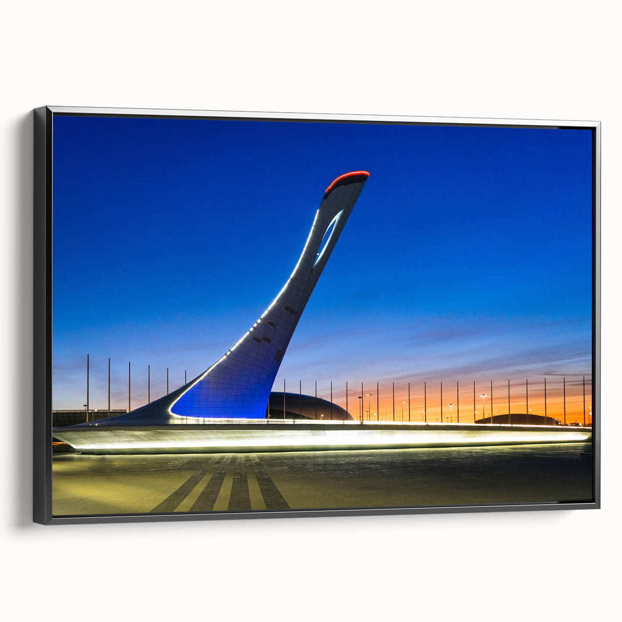 Black and white landscape art painting of Sochi on framed canvas, ideal for bedroom wall decor.