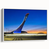 Vintage poster art of Sochi scenery in vibrant colors on a large framed canvas, ideal for living room decor.