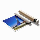 Extra large rolled print of Sochi scenery with floral elements in soft hues, ideal for classy bathroom wall art.