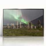 Large art print of a Scottish landscape in muted greens and blues, framed acrylic, ideal for modern art wall decor.