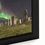 Close-up of a textured black wall art depicting a Scottish landscape on framed canvas, ideal for living room decor.