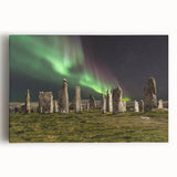 Black and white photograph of a Scottish landscape on stretched canvas.