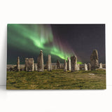 Black and white large art print of a Scottish landscape on stretched canvas, suitable as kitchen wall art.