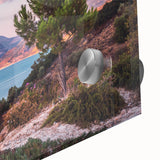 Large abstract wall art of Andalucia, Spain, in muted earth tones on acrylic glass, ideal for dining room ambiance.