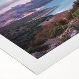 Art deco poster featuring a vibrant Andalucian landscape on rolled canvas, ideal for dining room wall art.