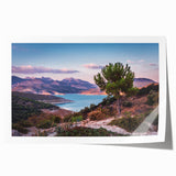 Extra large rolled print of Andalucian scenery featuring vibrant floral elements, ideal for art wall dining room.