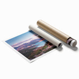 Rolled print of Andalucian landscape with vibrant floral elements, ideal for classy bathroom wall art.