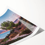 Extra large wall art featuring line art flowers in muted earth tones on a rolled print.