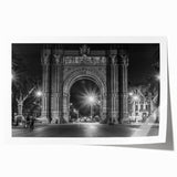 Rolled print of Barcelona scenery with floral accents in soft pastel hues, suitable for art wall dining room.