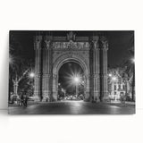 Black and white large canvas print of Barcelona scenery, ideal for kitchen art.