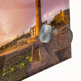 Large abstract wall art depicting a European scenery on Canary Islands in acrylic glass, ideal for dining room ambiance.