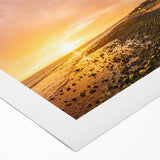 Art deco poster of a European scenery in muted earth tones, printed on rolled canvas, suitable for dining room decor.