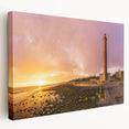 Landscape painting of the Canary Islands on a stretched canvas, featuring muted earth tones, ideal for kitchen wall art.