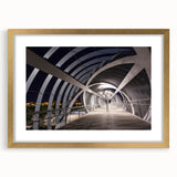 Extra large wall art of abstract Madrid scenery in textured colors on a gold-framed canvas, ideal for living room decor.