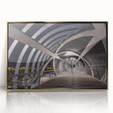 Large art print of Madrid skyline in muted gold tones on framed acrylic, suitable for modern art wall decor.