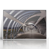 Acrylic print of Madrid cityscape in art deco style with soft pastel shades, ideal for modern nursery wall art.