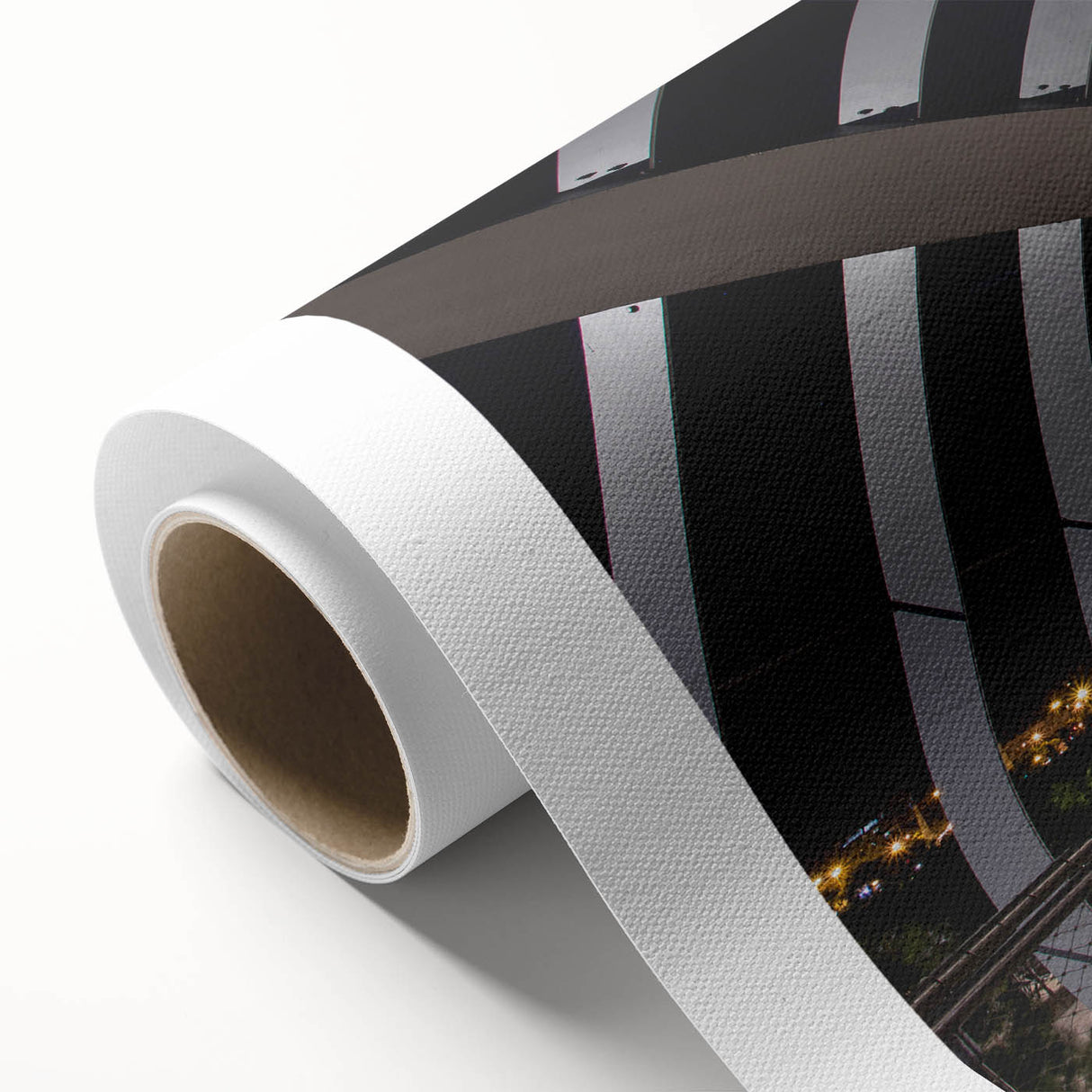 Art Deco poster of Madrid skyline in pastel shades on rolled canvas, ideal for nursery wall art.