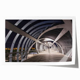 Rolled print of Madrid scenery with floral designs in soft pastel colors, suited for dining room or bathroom walls.