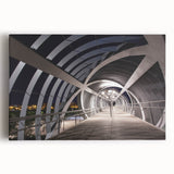 Large black and white stretched canvas of Madrid's cityscape, ideal for kitchen wall art.